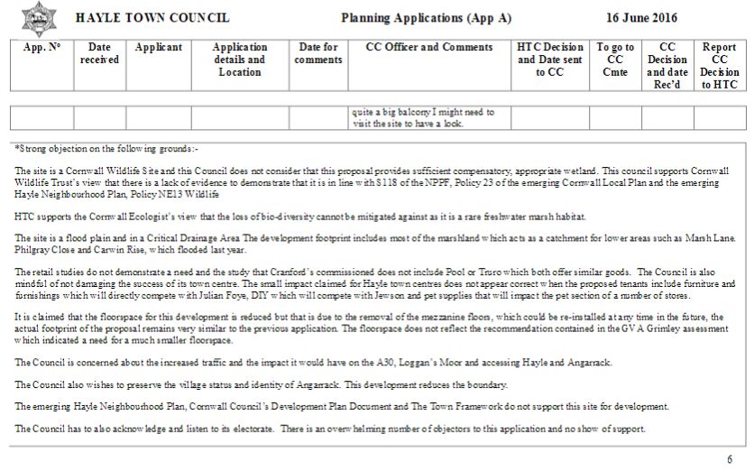 PA16/03519 comments 16June2016 AppA | Hayle Town Council