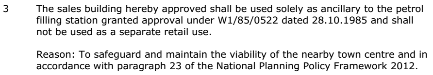 PA14/07582 Petrol Decision Notice Reason 3